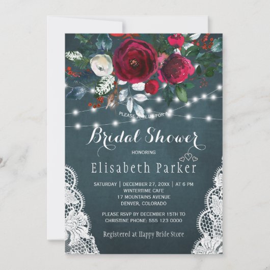 Elegantes rustikales Brautparty Einladung (Vorderseite)