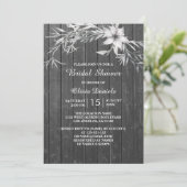 Elegantes rustikales Brautparty. Grauholzhalle Einladung (Stehend Vorderseite)