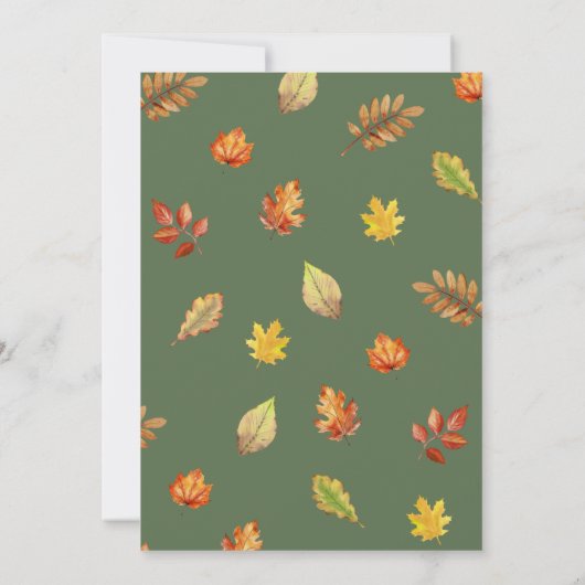 Elegantes Rustikales Brautparty Herbst Einladung (Rückseite)