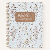 Elegantes Rustikales Brown Fall Botanisches Rezept Notizblock (Vorderseite)