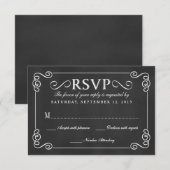 Elegantes Rustikales Chalkboard Wedding RSVP Karte (Vorne/Hinten)