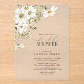 Elegantes rustikales Déisy-Brautparty Acryleinladungen (Vorderseite)