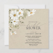 Elegantes rustikales Déisy-Brautparty Einladung (Vorderseite)
