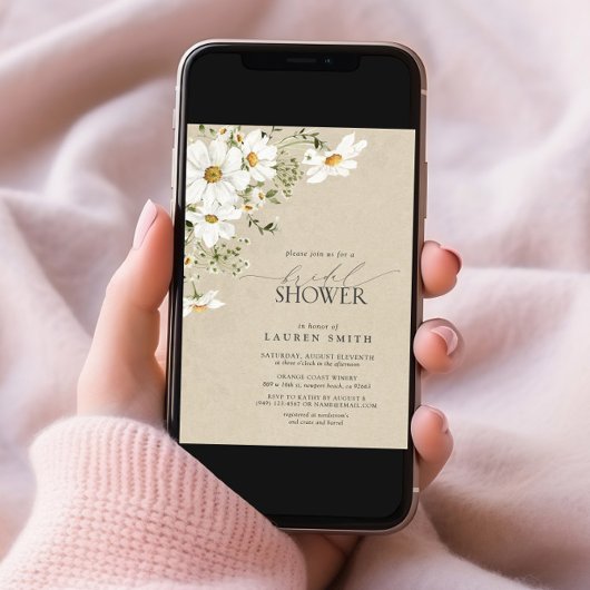 Elegantes rustikales Déisy-Brautparty Einladung