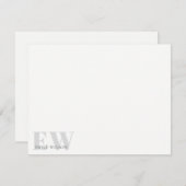 Elegantes Rustikales einfaches Minimal-Grau-Name M Mitteilungskarte (Vorne/Hinten)