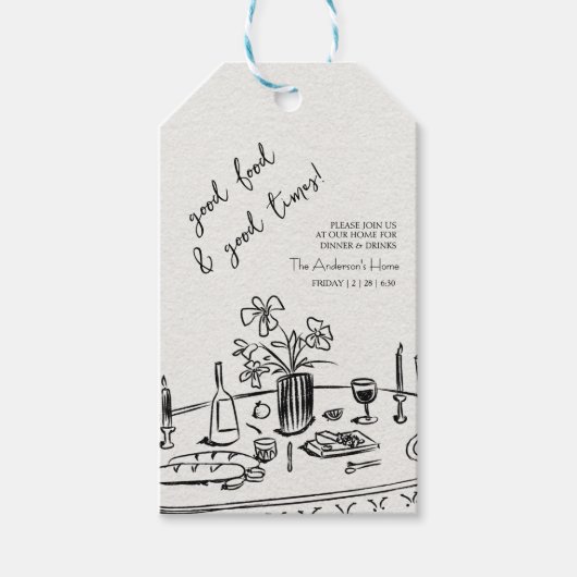 Elegantes rustikales Erntedankfest-Essen Geschenkanhänger (Vorderseite)