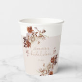 Elegantes rustikales fallendes Brautparty Pappbecher (Rückseite)