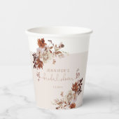 Elegantes rustikales fallendes Brautparty Pappbecher (Vorderseite)