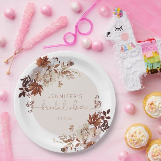 Elegantes rustikales fallendes Brautparty Pappteller (Party)