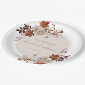 Elegantes rustikales fallendes Brautparty Pappteller (Schrägansicht)