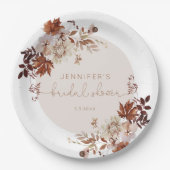 Elegantes rustikales fallendes Brautparty Pappteller (Vorderseite)