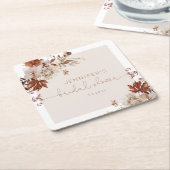 Elegantes rustikales fallendes Brautparty Rechteckiger Pappuntersetzer (angewinkelt)