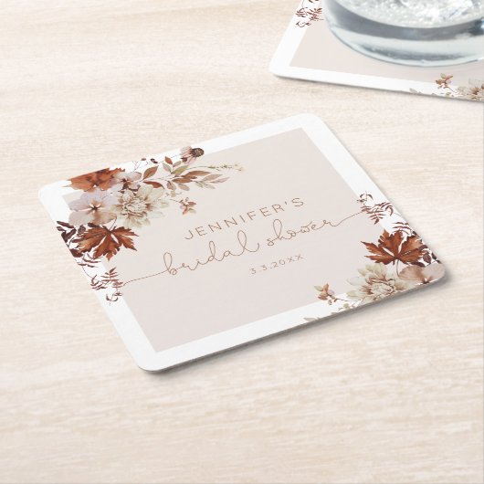Elegantes rustikales fallendes Brautparty Rechteckiger Pappuntersetzer (angewinkelt)