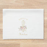 Elegantes Rustikales Floral Whisk Monogramm Geschirrtuch<br><div class="desc">Küchenhandtuch nach Maß mit elegantem rustikalen Blumenmotiv und personalisiertem Namen.</div>