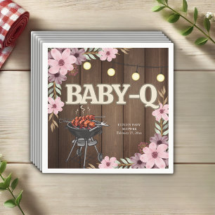 Elegantes Rustikales Florales Baby-Q Grill Baby Sh Serviette
