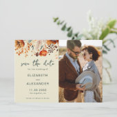 Elegantes Rustikales Foto für Hochzeiten im Herbst Save The Date (Stehend Vorderseite)