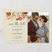Elegantes Rustikales Foto für Hochzeiten im Herbst Save The Date (Vorne/Hinten)