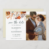 Elegantes Rustikales Foto für Hochzeiten im Herbst Save The Date (Vorne/Hinten)