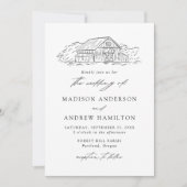 Elegantes Rustikales Foto Hochzeit Einladung (Vorderseite)