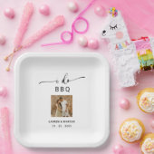 Elegantes rustikales Foto I Do GRILLEN Pappteller (Party)