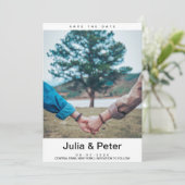 Elegantes rustikales Foto Save the Date Einladung (Stehend Vorderseite)