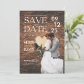 Elegantes rustikales Foto Save the Date Hochzeit (Stehend Vorderseite)