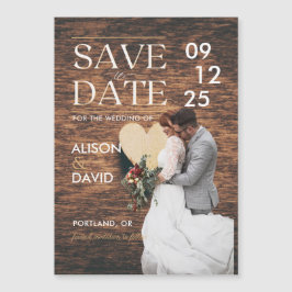Elegantes rustikales Foto Save the Date Hochzeit Magneteinladung