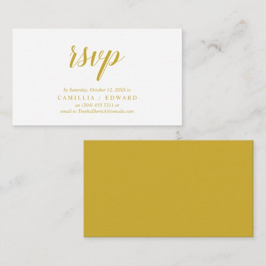 Elegantes Rustikales, Gold Script, UAWG Response Begleitkarte (Vorne/Hinten)