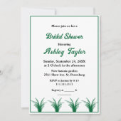 Elegantes Rustikales Green Grass Boho Fall Brautpa Einladung (Vorderseite)