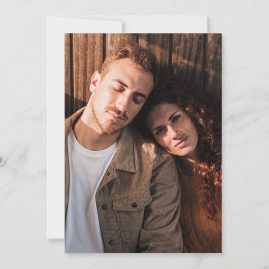 Elegantes Rustikales Grünes Foto Hochzeit Einladung (Rückseite)