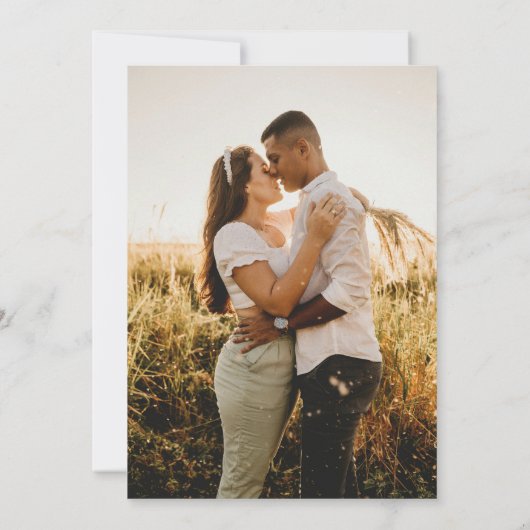 Elegantes Rustikales, handgezogenes Paar Burgund F Save The Date (Rückseite)