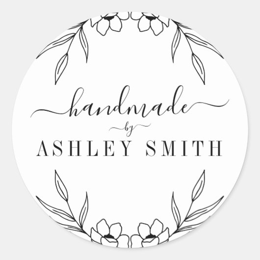 Elegantes Rustikales Handwerk Runder Aufkleber (Vorderseite)