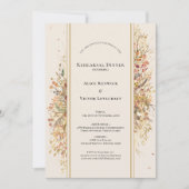 Elegantes Rustikales Herbstbeige Hochzeitsessen Pr Einladung (Vorderseite)