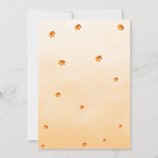 Elegantes rustikales Herbstessen lässt Erntedank e Einladung (Rückseite)