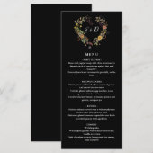 Elegantes rustikales Herz Hochzeitsessen Menükarte (Vorne/Hinten)