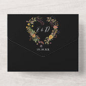 Elegantes Rustikales Herz QR Code Hochzeit All In One Einladung (Rückseite)