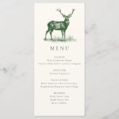 Elegantes Rustikales Hirschfest Grünes Jagdfest Menükarte (Vorderseite)
