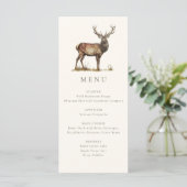 Elegantes Rustikales Hirschfest Jagdfest Menükarte (Stehend Vorderseite)