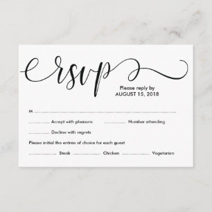 Elegantes Rustikales Hochzeitskarten-Design v1 RSVP Karte