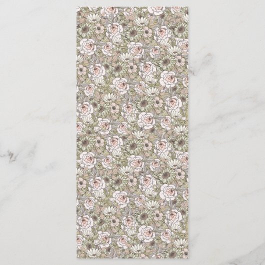 Elegantes Rustikales Hochzeitsmenü Menükarte (Rückseite)