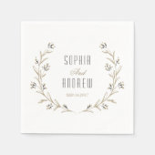 Elegantes, rustikales Hochzeitsmonogramm Serviette (Vorderseite)