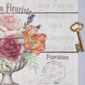 Elegantes, rustikales Holz Bonjour Dekoupaging Seidenpapier