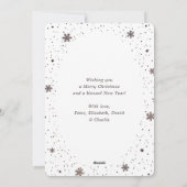 Elegantes Rustikales Holz Foto Schneeflocke Feiertagskarte (Rückseite)