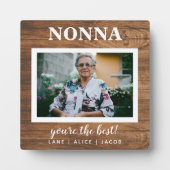 Elegantes rustikales Holz Nonna Custom Foto Plaque Fotoplatte (Vorderseite)