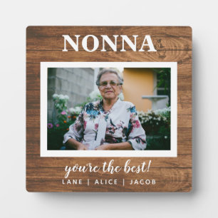 Elegantes rustikales Holz Nonna Custom Foto Plaque Fotoplatte