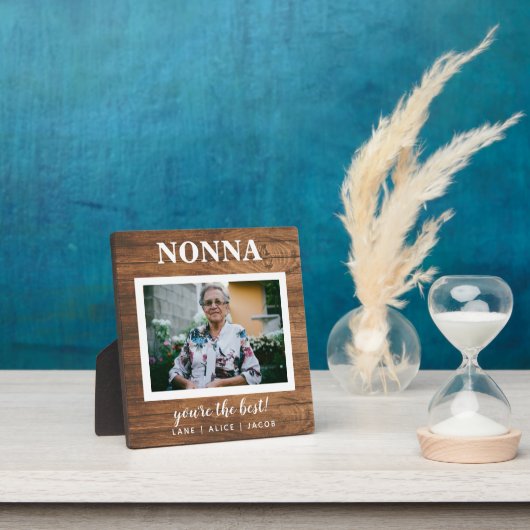 Elegantes rustikales Holz Nonna Custom Foto Plaque Fotoplatte (InSitu)
