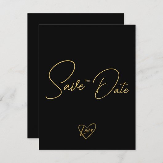 Elegantes rustikales Holz Schwarz und Shiny Save t Mitteilungskarte (Vorne/Hinten)