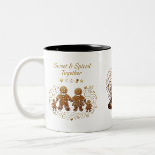 Elegantes rustikales Ingwerbrot-Familien-Süß & Wür Zweifarbige Tasse
