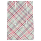 Elegantes rustikales Kariertes Muster Mittlere Geschenktüte (Rückseite)