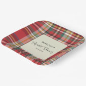 Elegantes rustikales Kariertes Skript-Brautparty Pappteller (Gewinkelt)